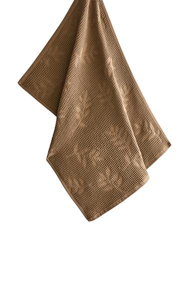 WAFFLE-KNIT TEA TOWEL - Brown by Zara