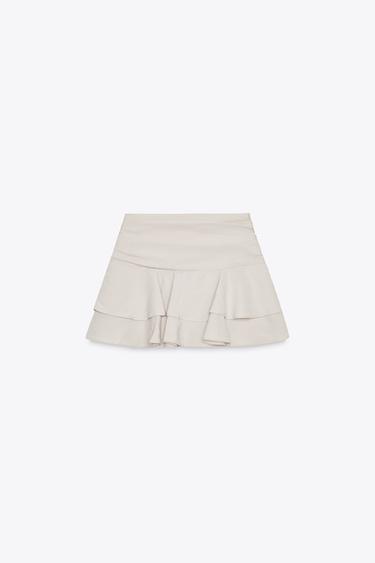 RUFFLE SKORT - Ice by Zara