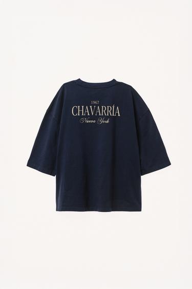 WILLY CHAVARRIA X ZARA OVERSIZE T-SHIRT - Navy blue by Zara