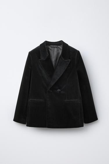 VELVET SUIT BLAZER - Black by Zara - Image 0