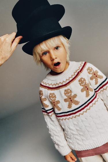 CABLE-KNIT COOKIE JUMPER - Ecru by Zara