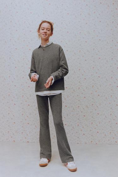 SOFT-TOUCH FLARE TROUSERS - Anthracite grey by Zara