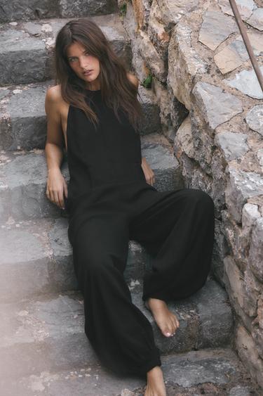 LYOCELL JUMPSUIT - Black by Zara