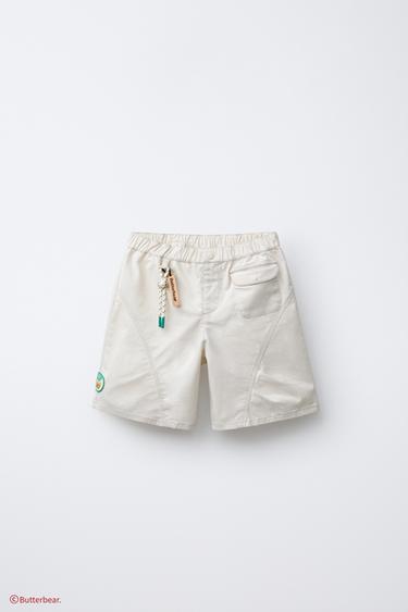 STRETCH STRAIGHT CHARM BUTTERBEAR © BERMUDA SHORTS - Ecru by Zara