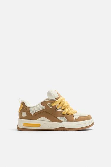 SKATE TRAINERS - SAND/BROWN by Zara
