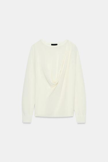 FLUID KNIT JUMPER - ecru-white by Zara