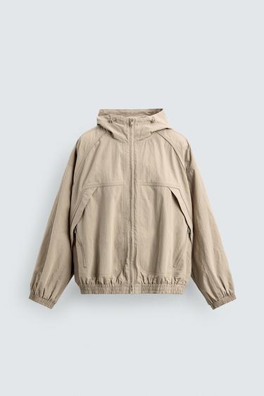 RELAXED FIT TECHNICAL JACKET - Beige by Zara
