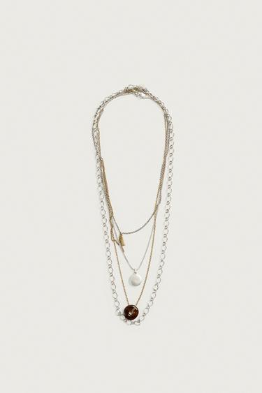 PACK OF 4 COMBINED NECKLACES - Multicoloured by Zara