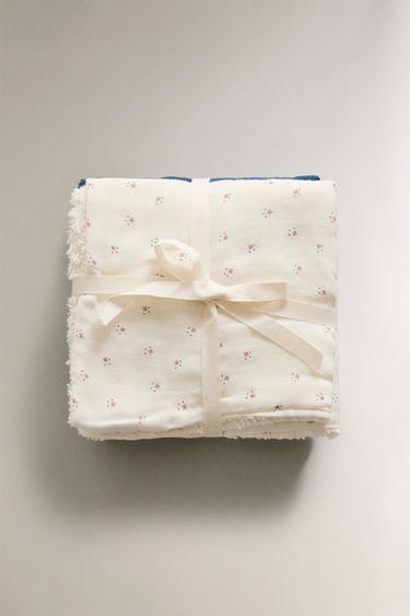 MINI FLORAL BABY TOWEL (SET OF 3) - Ecru by Zara