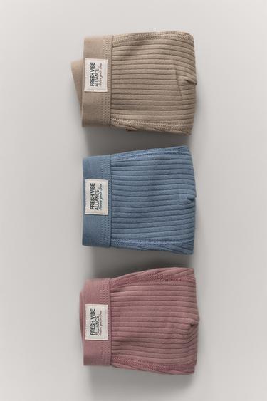 2-14 YEARS/ 3-PACK OF RIBBED BOXERS WITH LABEL - 692 by Zara