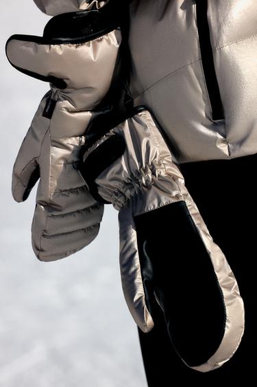 WATERPROOF POLARTEC® SKI COLLECTION MITTENS - Golden by Zara