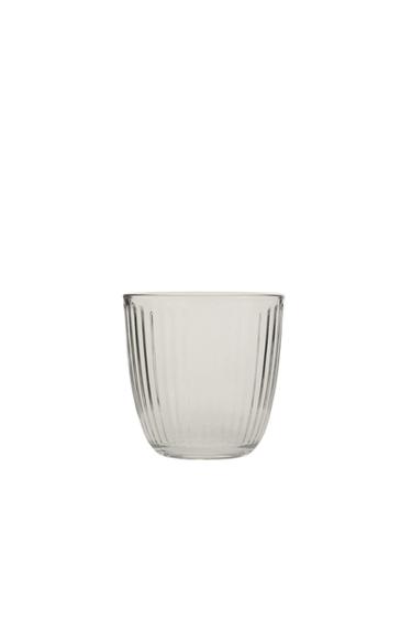 GLASS TUMBLER WITH LINE DESIGN - Transparent by Zara