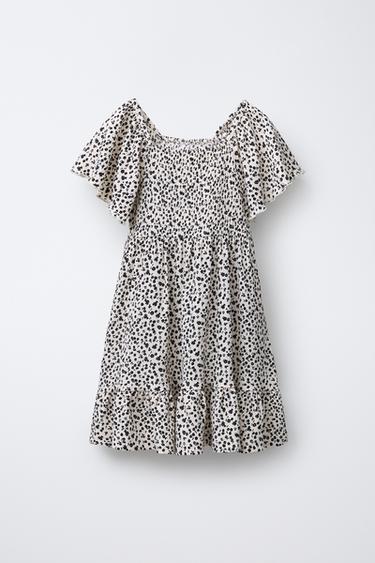 SMALL FLORAL PRINT DRESS - Ecru / Black by Zara - Image 0