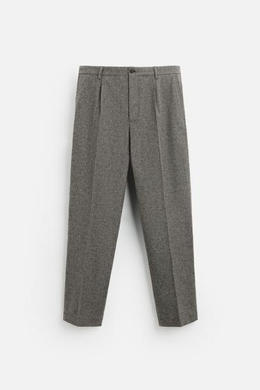 TEXTURED SLIM FIT TROUSERS - Beige-brown by Zara