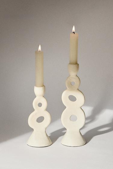 ALUMINIUM CANDLEHOLDER - Oyster-white by Zara