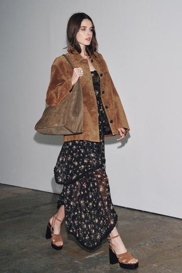 SUEDE LEATHER JACKET ZW COLLECTION LIMITED EDITION - Brown by Zara