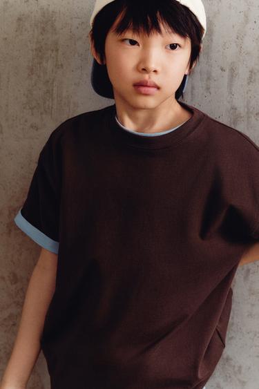 3-PACK OF STRIPED AND PLAIN T-SHIRTS - Burgundy by Zara