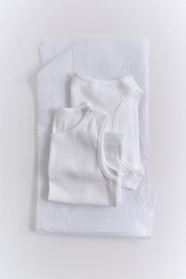 2-PACK OF SLEEVELESS T-SHIRTS - White by Zara