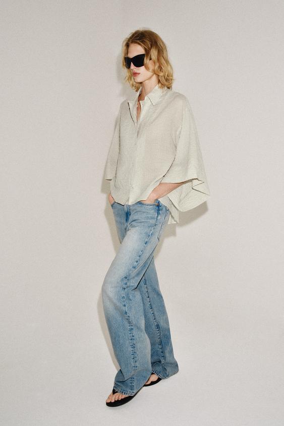 ZW COLLECTION CHECK SHIRT - Beige by Zara - Image 0