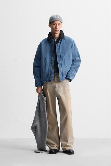 CONTRAST COLLAR JACKET - Faded blue by Zara - Image 0