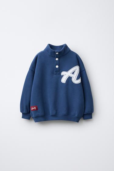 SWEATSHIRT WITH LETTER PATCH - Bluish by Zara