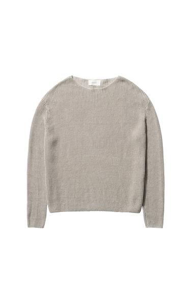 HEMP KNIT JUMPER - Stone by Zara