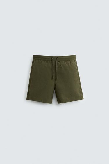 BASIC MID-LENGTH SWIMMING TRUNKS - Khaki by Zara