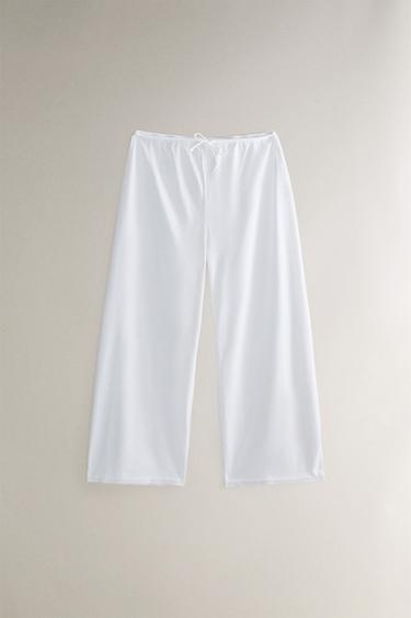COTTON TROUSERS - White by Zara