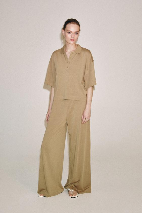 SHORT SLEEVE POLO SHIRT - camel by Zara - Image 0