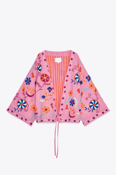 EMBROIDERED KAFTAN - Pink by Zara
