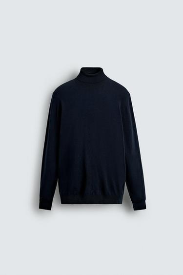 BASIC HIGH NECK SWEATER - Navy blue by Zara