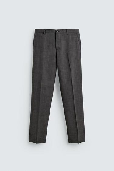 CHECK SUIT TROUSERS - brown vigore by Zara