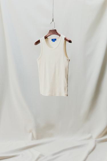 STRIPED JACQUARD TANK TOP X AARON LEVINE - Ecru by Zara