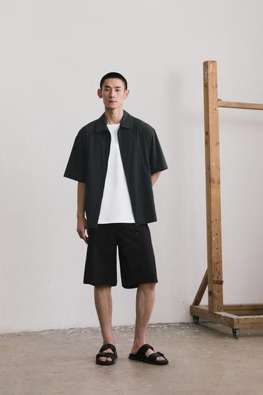 TECHNICAL ZIP-UP SHIRT - Black by Zara