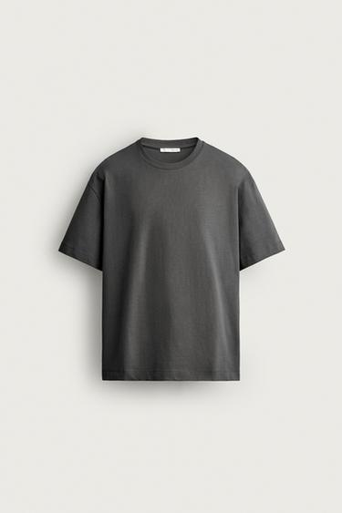 BASIC HEAVYWEIGHT T-SHIRT /03 - Dark anthracite by Zara