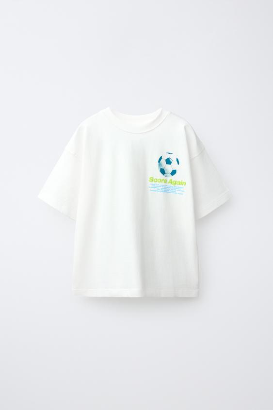 SPORTS PRINT T-SHIRT - Oyster-white by Zara - Image 0