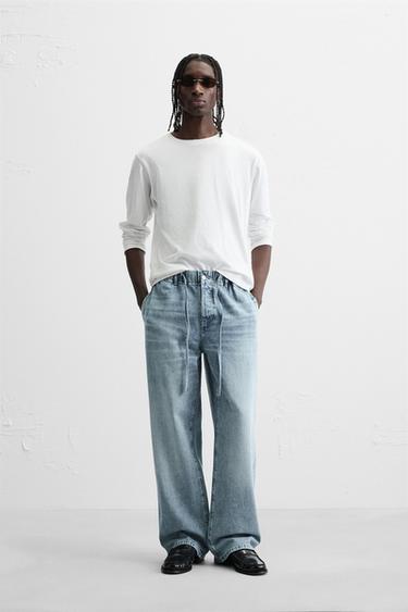 RELAXED FIT JOGGER WAIST JEANS - Light blue by Zara - Image 0