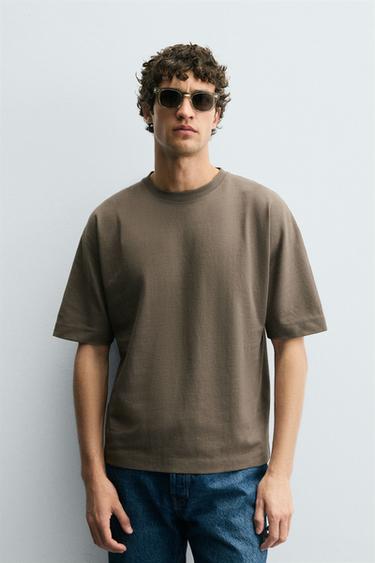 WASHED HEAVYWEIGHT T-SHIRT - Earth by Zara