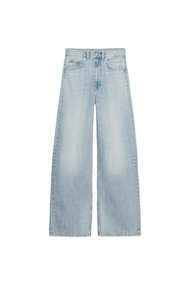 TRF EXTRA WIDE-LEG HIGH-WAIST JEANS - Aquamarine by Zara