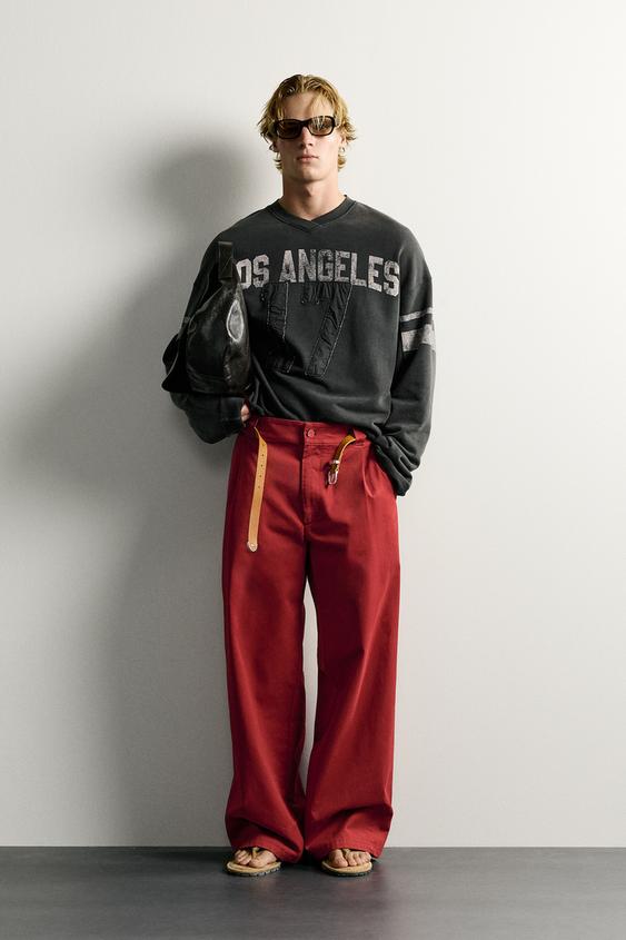 VINTAGE WASH EFFECT CROPPED FIT PATCH SWEATSHIRT - Black by Zara - Image 0