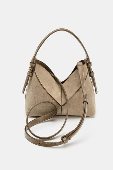 TOPSTITCH MINI TOTE BAG - SAND/BROWN by Zara