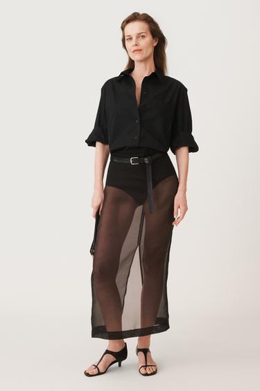 ORGANZA MIDI SKIRT 50TH ANNIVERSARY - Black by Zara