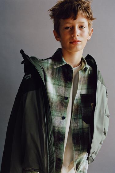 CHECK OVERSHIRT - Green by Zara