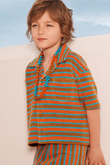 LIMITED EDITION STRIPED TOWELLING POLO SHIRT - striped by Zara