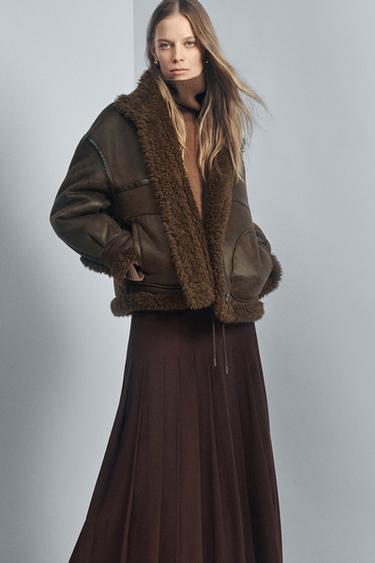 ZW COLLECTION REVERSIBLE BOMBER JACKET - Chocolate brown by Zara