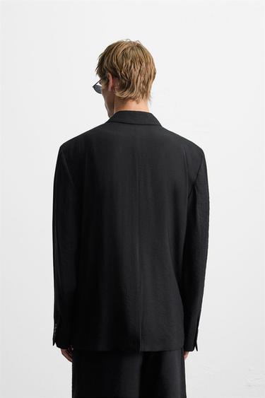 RELAXED FIT FLUID BLAZER - Blue by Zara