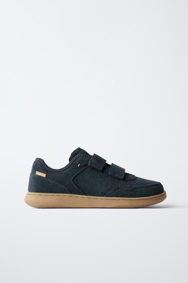 BAREFOOT SPLIT SUEDE TRAINERS - Navy Blue by Zara