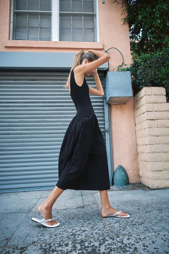 CONTRAST STRAPPY DRESS - Black by Zara - Image 0