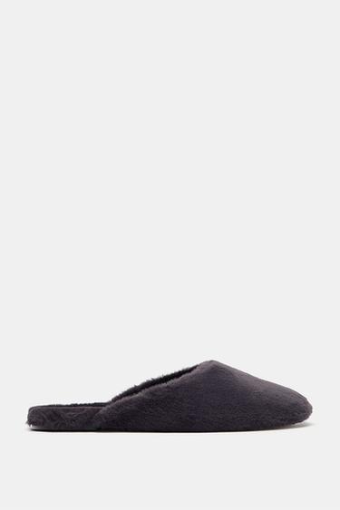 FAUX FUR MULES SLIPPERS - Purple by Zara