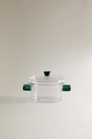 SMALL BOROSILICATE COCOTTE - GREENISH by Zara - Image 0